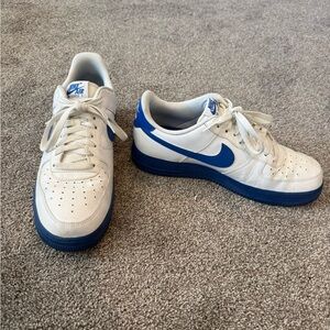 Nike Air Force 1 White & Blue Sneakers | Colorblock AF1